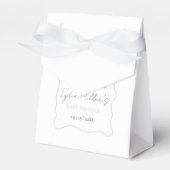 ピンクボウ赤ちゃんシャワー招待状、女の子ベビーシャワー フェイバーボックス (正面サイド)