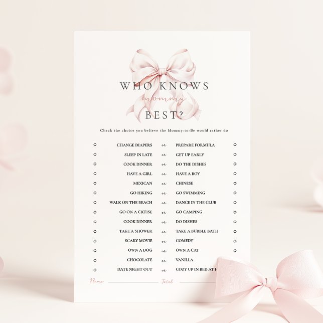 ピンクボウ赤ちゃんシャワー活動ゲーム (クリエイターアップロード済み)