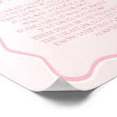 ピンクボウ赤ちゃんシャワー深夜おむつパーティーゲーム ポスター (角)