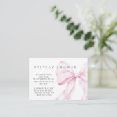 ピンクボウ赤ちゃんシャワー表示シャワー囲いカード エンクロージャーカード (スタンド正面)