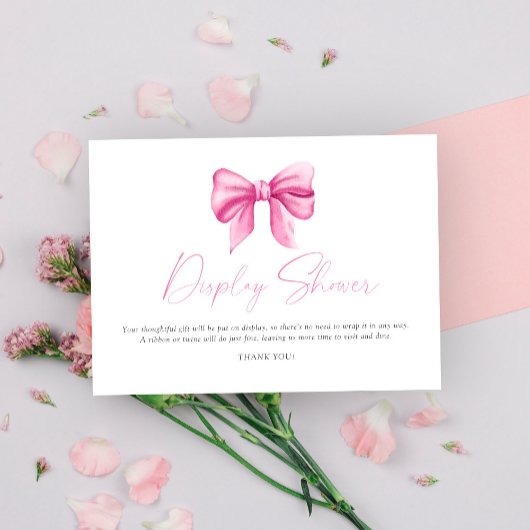 ピンクボウ赤ちゃんシャワー表示シャワー エンクロージャーカード