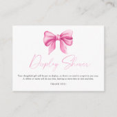 ピンクボウ赤ちゃんシャワー表示シャワー エンクロージャーカード (正面)