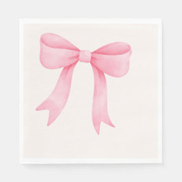 ピンクボウ赤ちゃんシャワー – エレガント秋ペーパーナプキン スタンダードランチョンナプキン