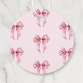 ピンクボウ赤ちゃんシャワーBowhealyありがとう フェイバータグ (裏面)
