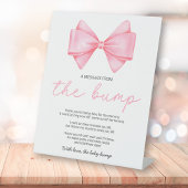 ピンクボウ赤ちゃんバンプからのメッセージをシャワー 台座サイン