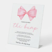 ピンクボウ赤ちゃんバンプからのメッセージをシャワー 台座サイン (正面)