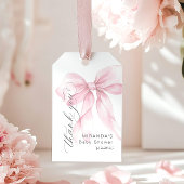 ピンクボウ赤ちゃん女の子シャワー感謝 ギフトタグ