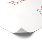 ピンクボウ赤ちゃん女の子シャワー歓迎サイン ポスター (角)