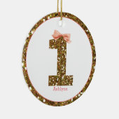 ピンクボウ金ゴールドグリッター1日 セラミックオーナメント (右)