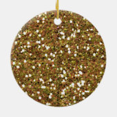 ピンクボウ金ゴールドグリッター1日 セラミックオーナメント (裏面)