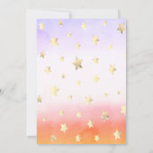 ピンクボウ金ゴールドスターベビーシャワー招待状 招待状 (裏面)