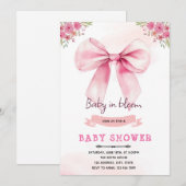 ピンクボウ開花パーティの招待状 招待状 (正面/裏面)