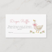 ピンクボウ間抜けグースおむつラッフルチケット エンクロージャーカード (正面)