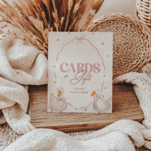 ピンクボウ間抜けグースコケットカード&ギフトサイン ポスター