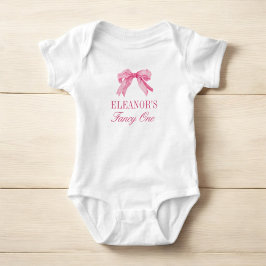 ピンクボウ1stガールバースデーパーティー ベビーボディスーツ