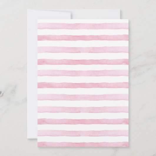 ピンクボウ1stバースデーガールパーティの招待状 招待状 (裏面)