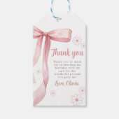 ピンクボウ1stバースデーガール ギフトタグ (正面)