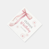 ピンクボウ1stバースデーガール スタンダードカクテルナプキン (角)