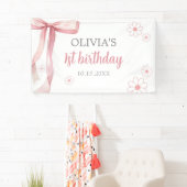 ピンクボウ1stバースデーガール 横断幕 (インサイチュ)