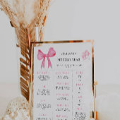 ピンクボウ1stバースデーマイルストーンボード ポスター