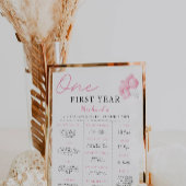 ピンクボウ1stバースデーマイルストーンボード ポスター