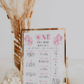 ピンクボウ1stバースデーマイルストーンボード ポスター