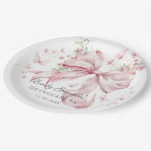 ピンクボウ&エレガントパールコケットキンセアニラ ペーパープレート (アングル)