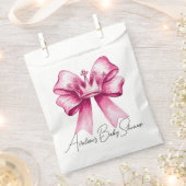 ピンクボウ&クラウンベビーシャワーお祝い フェイバーバッグ (クリップ留めされた状態)