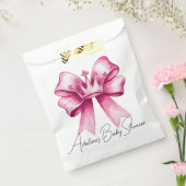 ピンクボウ&クラウンベビーシャワーお祝い フェイバーバッグ (封をした状態)