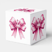 ピンクボウ&クラウンベビーシャワーお祝い フェイバーボックス (裏面サイド)