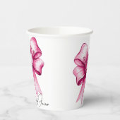 ピンクボウ&クラウンベビーシャワーお祝い 紙コップ (左)