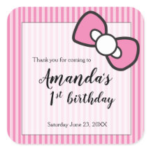 ピンクボウ、ストライプ、ありがとう、誕生日