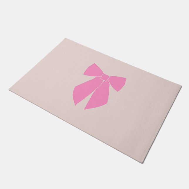 ピンクボウ ドアマット (アングル)