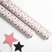 ピンクボウ&ハート ラッピングペーパー