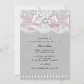 ピンクボウ&レースフォトバプテスマ/《キリスト教》洗礼式や命名式招待状 招待状 (裏面)