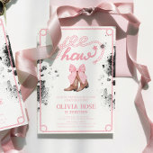 ピンクボウ&女性のカーボーイブーツコケットウェスタン誕生日 招待状