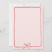 ピンクボウ | 甘い赤ちゃんシャワー 招待状 (裏面)