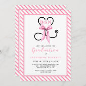 ピンクボウBSNナース卒業パーティー 招待状 (正面/裏面)