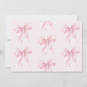 ピンクボウOnederfulフローラ写真誕生日ありがとう 招待状 (裏面)