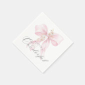 ピンクボウOnederful女の子1st誕生日 スタンダードカクテルナプキン (角)