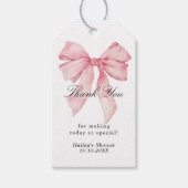 ピンクボウShes結び目ありがとうメッセージカード ギフトタグ (正面)