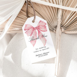 ピンクボウShes結び目ありがとうメッセージカード ギフトタグ