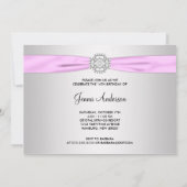 ピンクボウSweet sixteenパーティの招待状 招待状 (裏面)