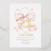 ピンクボウSweet sixteen誕生日フォイル招待状 箔招待状 (正面)