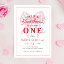 ピンクボウSweetheart Is One Girl 1st Birthday