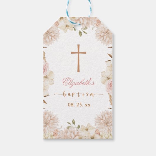 ピンクボエレガントホフローラバプテスススギフトラベル ギフトタグ (正面)