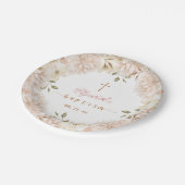 ピンクボエレガントホフローラバプテスマ紙プレート ペーパープレート (アングル)