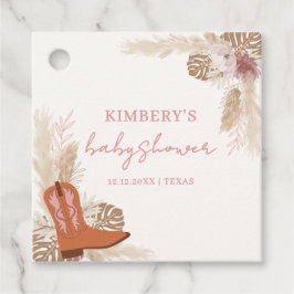 ピンクボエレガントホ女性のカーボーイブーツパンパスベビーシャワー フェイバータグ