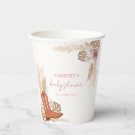 ピンクボエレガントホ女性のカーボーイブーツパンパスベビーシャワー 紙コップ