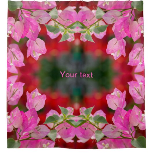 ピンクボガンビレアの花 シャワーカーテン (正面)